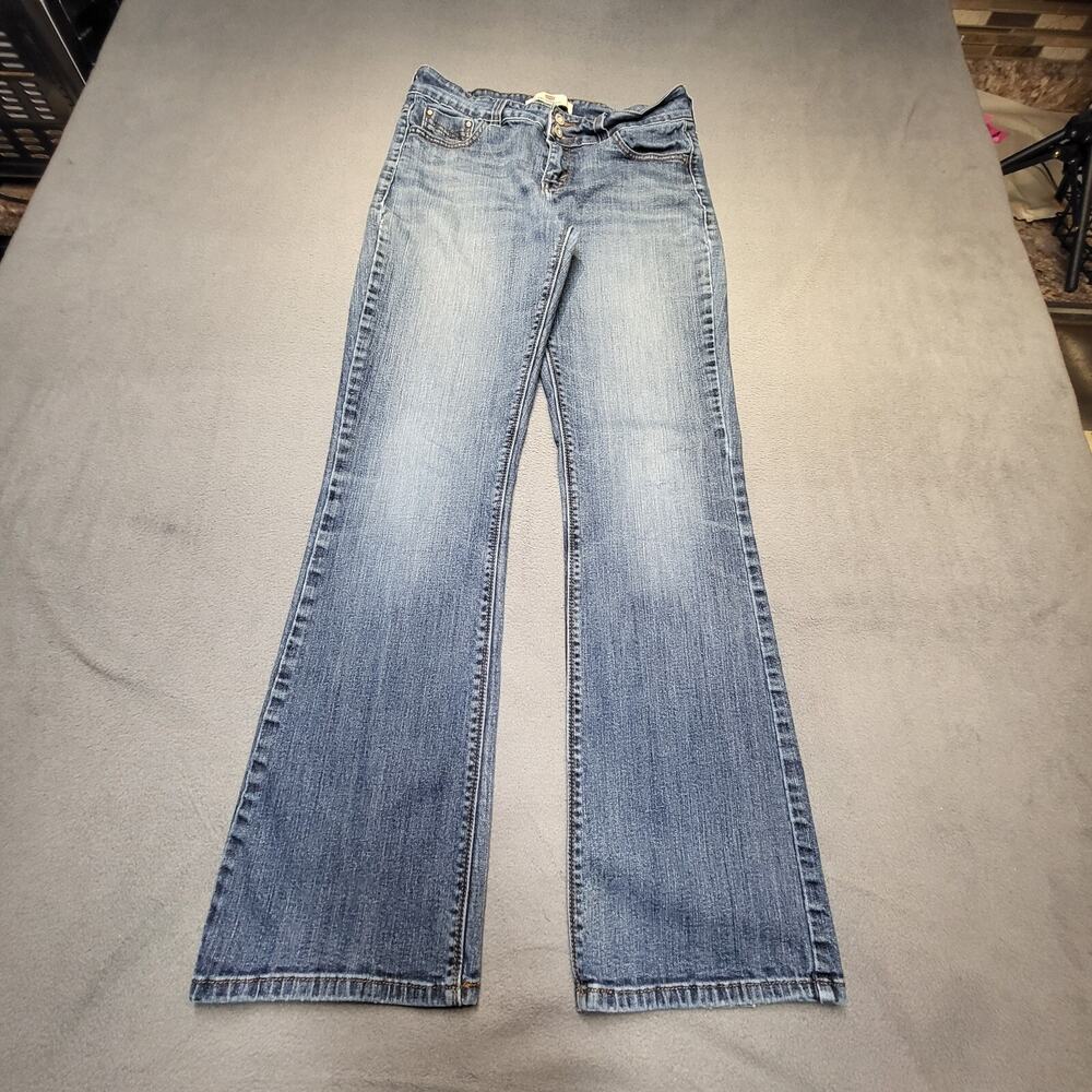 Levis 526 Jeans Womens 6 Blue Slender Boot Cut Distreessed Stretch Denim